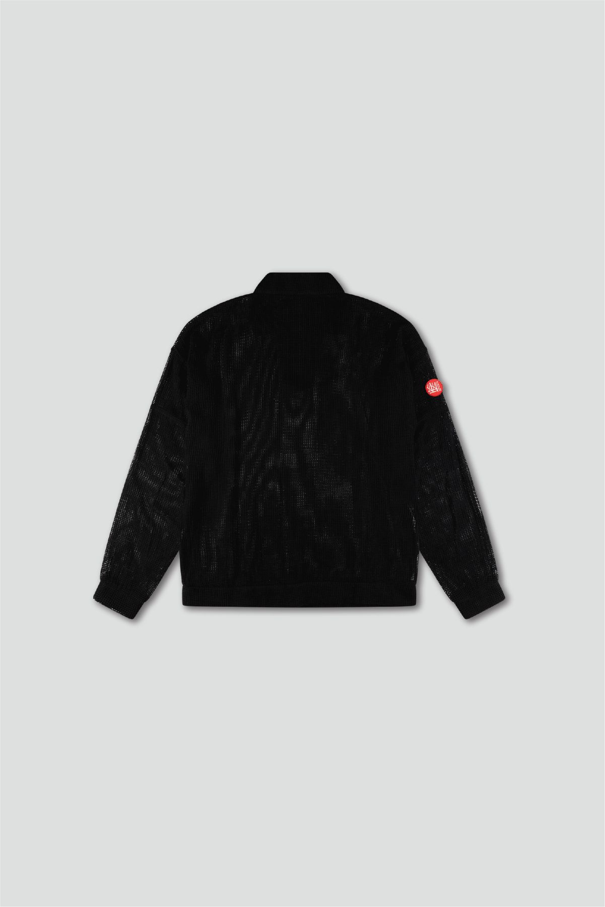 COTTON MESH BLACK ZIP UP