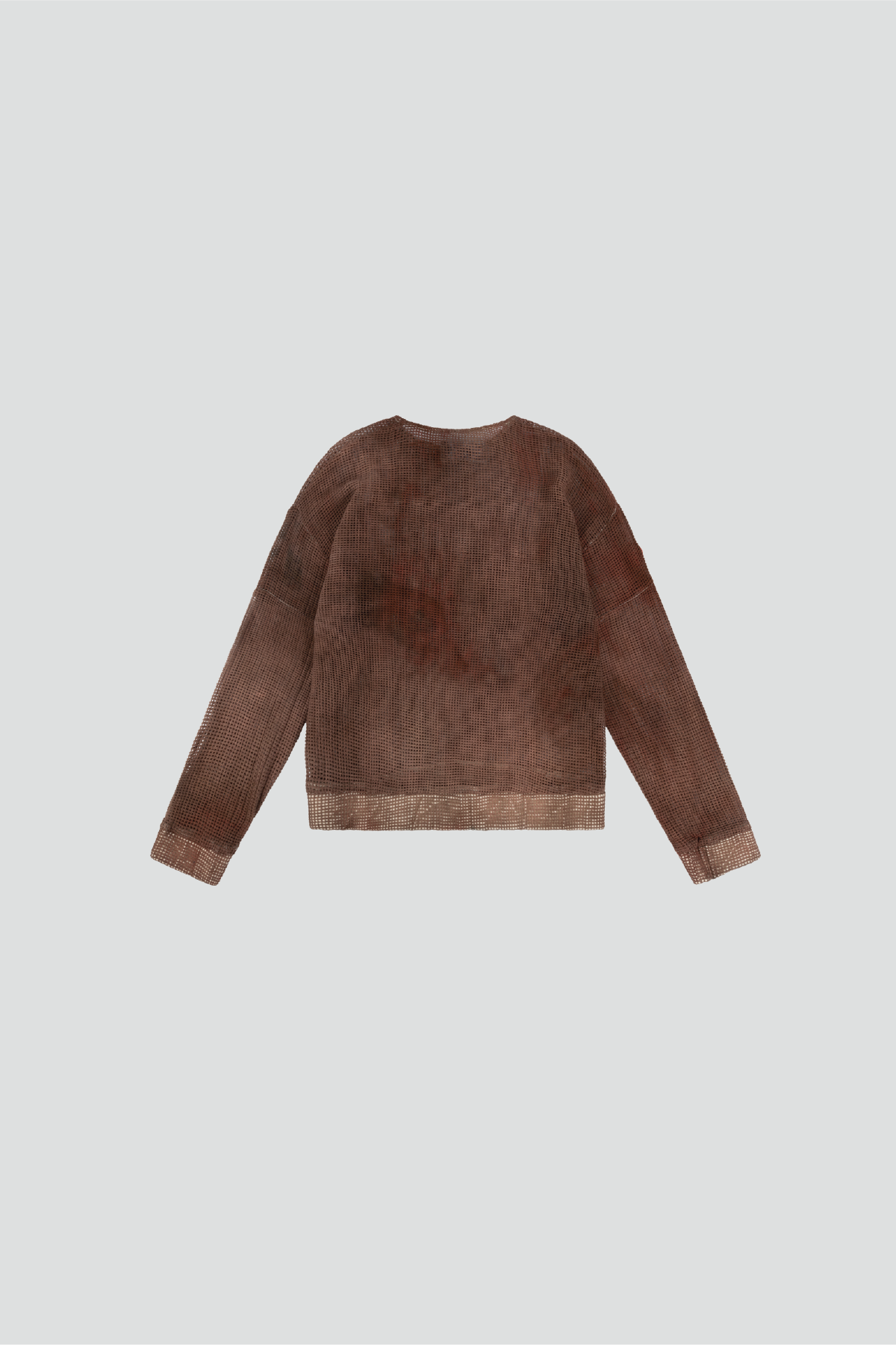 COTTON BROWN DYE MESH LONGSLEEVE