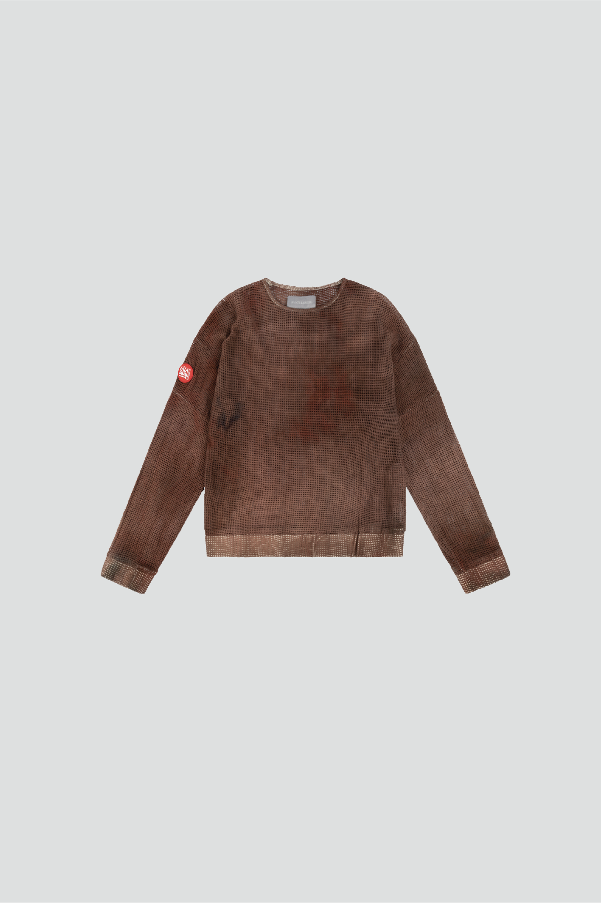 COTTON BROWN DYE MESH LONGSLEEVE