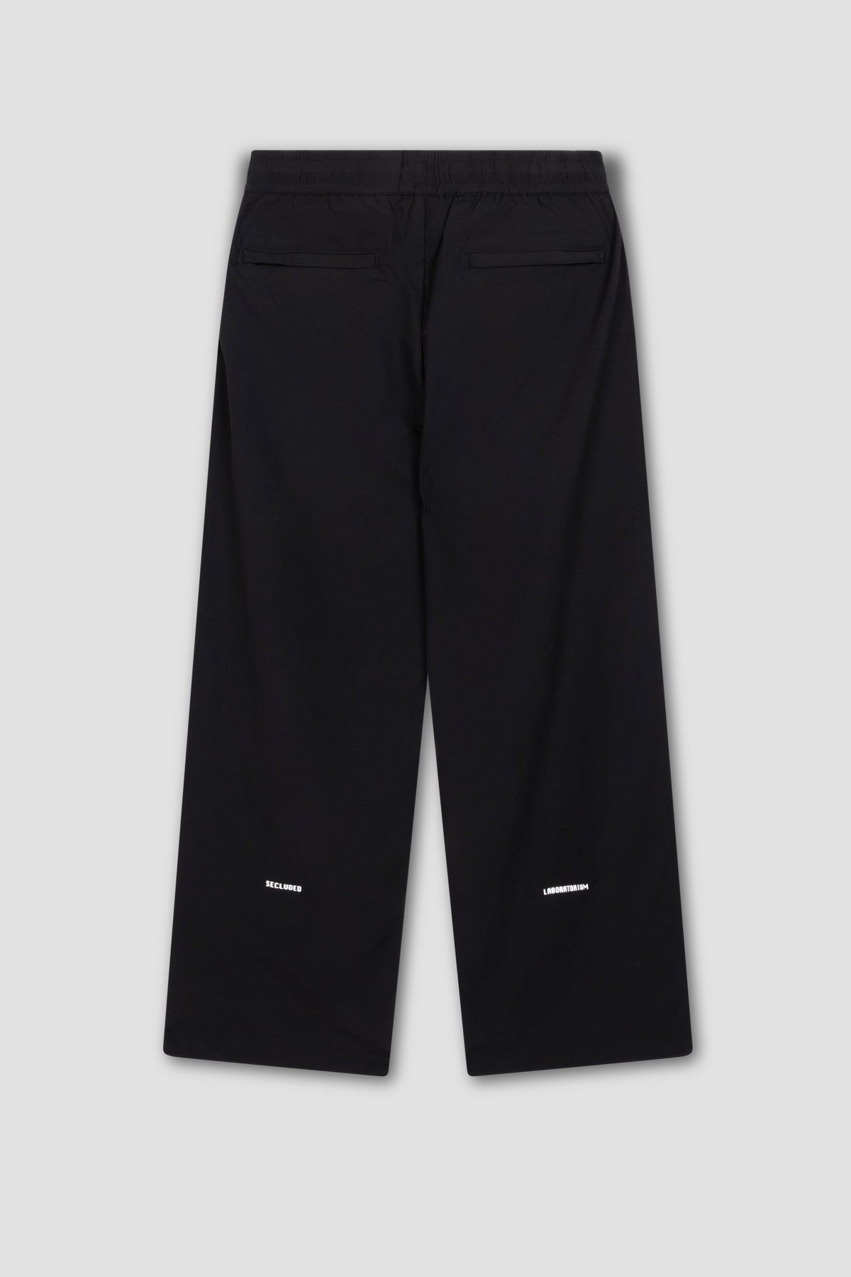 LAB NYLON RIPSTOP BLACK TROUSERS