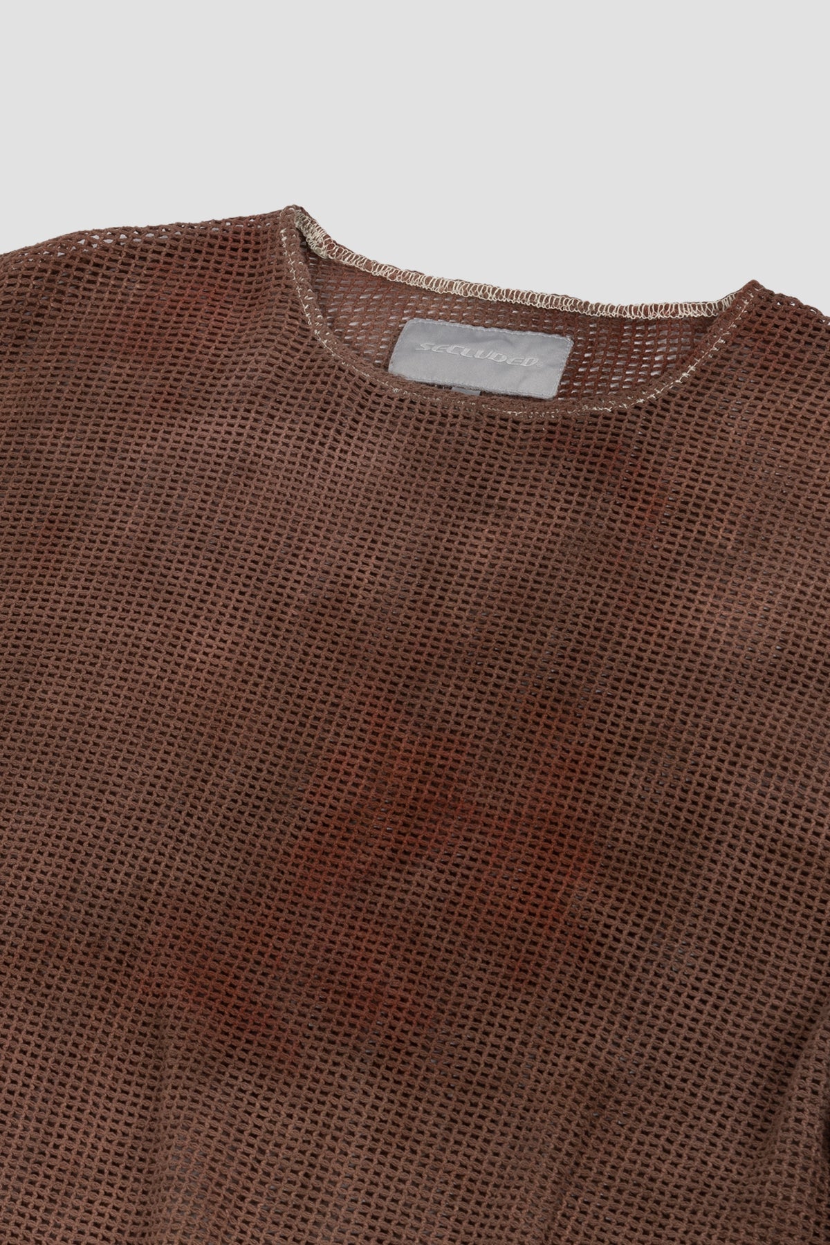 COTTON BROWN DYE MESH LONGSLEEVE