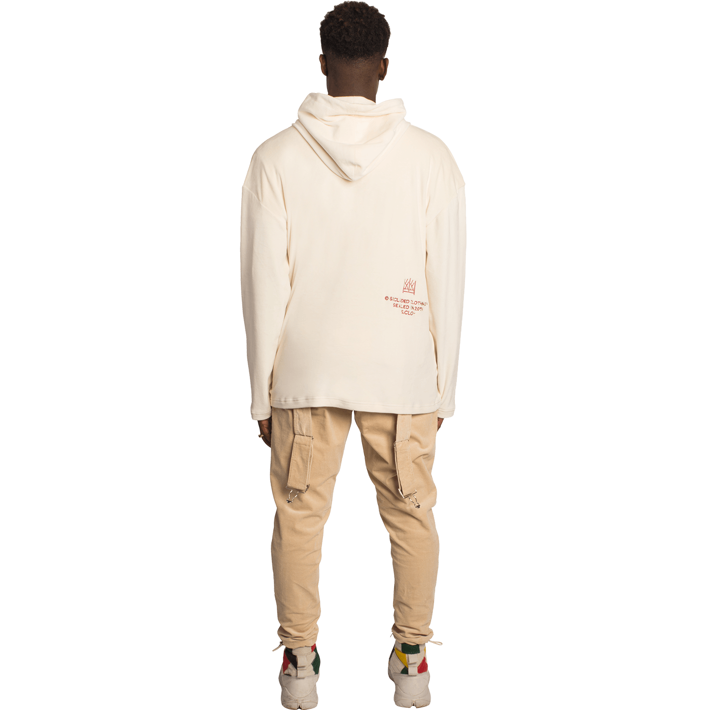 Secluded Beige Velour Hoodie