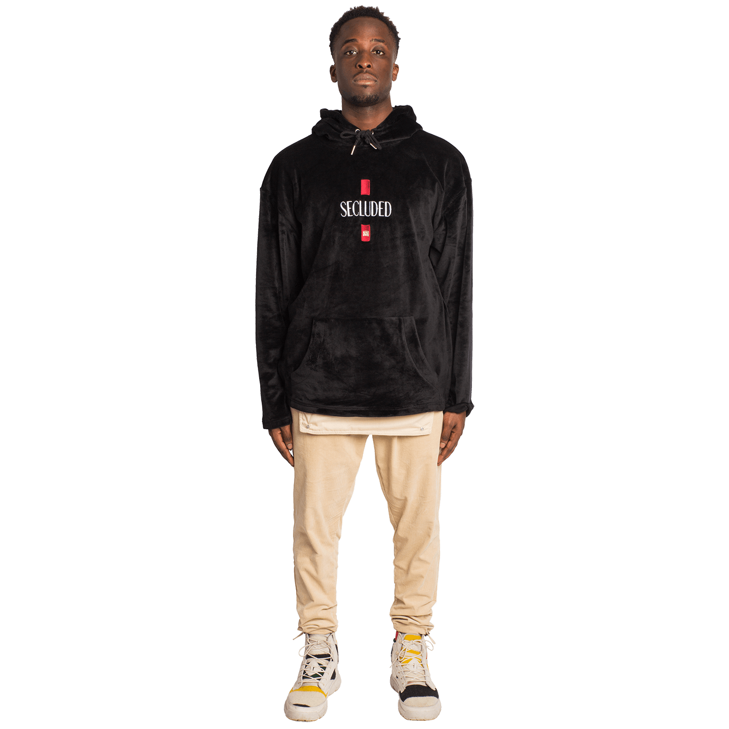 Secluded Black Velour Hoodie