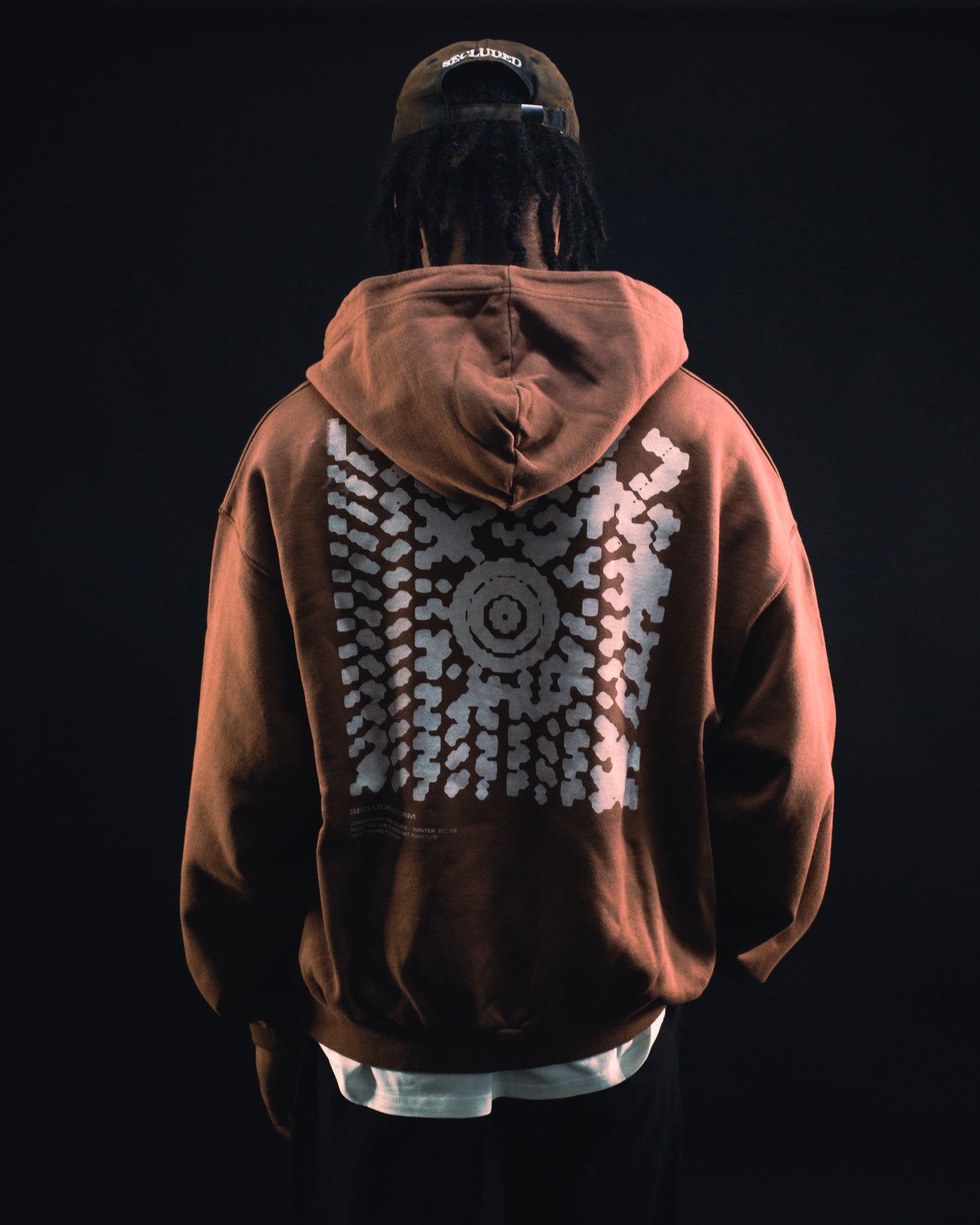 DOUBLE ZIPPED BROWN STORM HOODIE