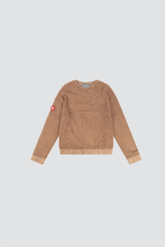 COTTON SAND DYE MESH LONGSLEEVE