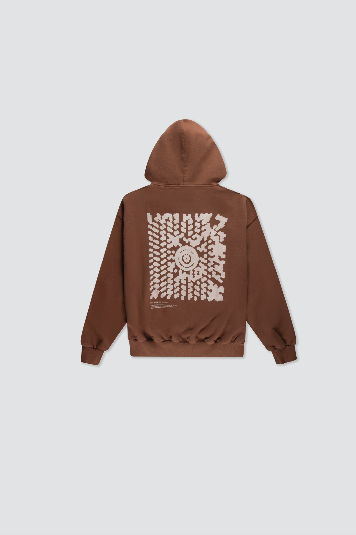 DOUBLE ZIPPED BROWN STORM HOODIE