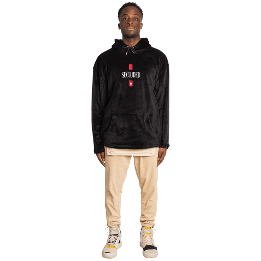 Secluded Black Velour Hoodie